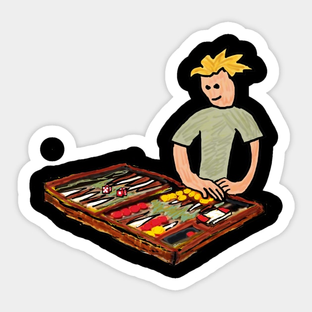 Backgammon Sticker by Mark Ewbie